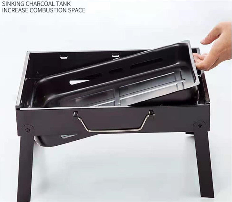 Mini barbecue pliable au charbon de bois – Barbecue portable pour le camping et la randonnée