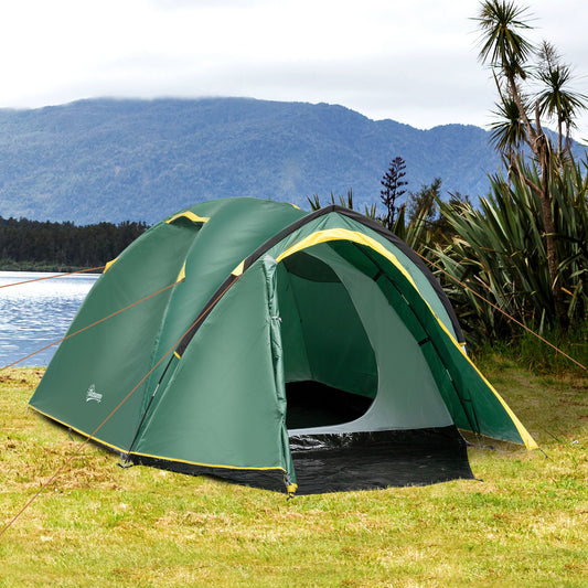 Outsunny Dome Camping Tent – 2-Room, 3–4 Person, Waterproof & Lightweight