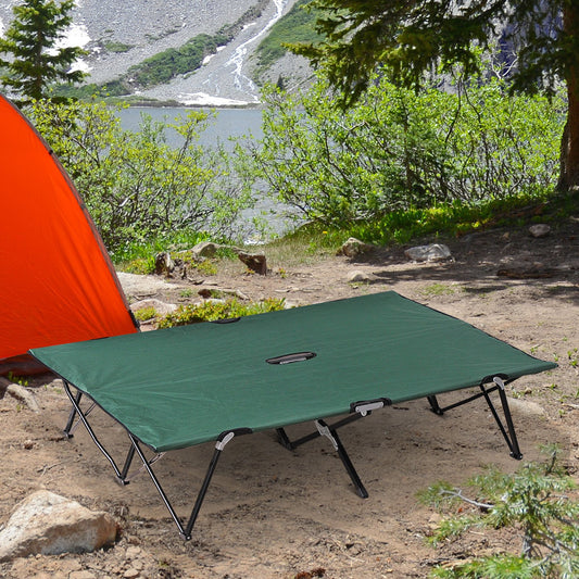 Double Folding Camping Cot – 76" Portable Bed for 2 with Carrying Bag