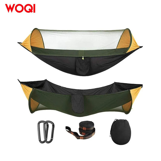 Camping Hammock with Mosquito Net – Tree Straps & Carabiners Included