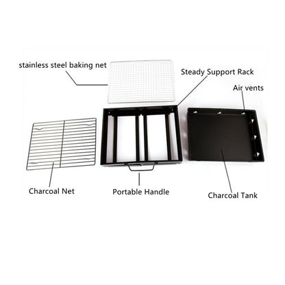 Mini barbecue pliable au charbon de bois – Barbecue portable pour le camping et la randonnée