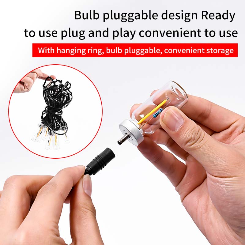 LED string light 4.4 m – warm light for camping tent