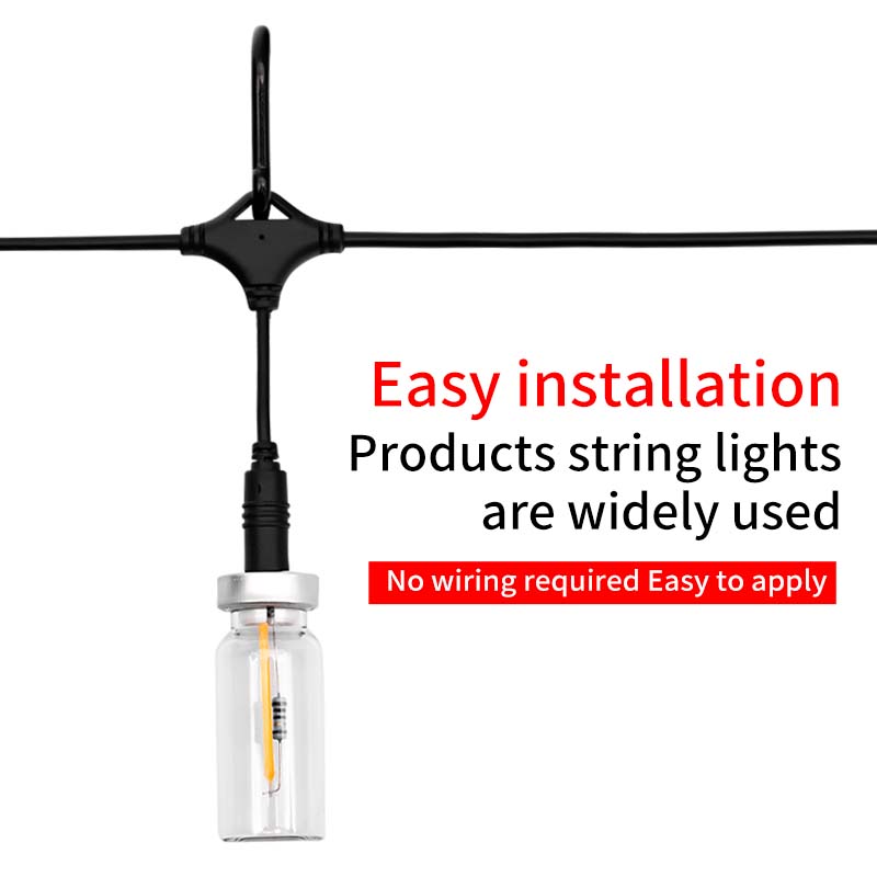 LED string light 4.4 m – warm light for camping tent