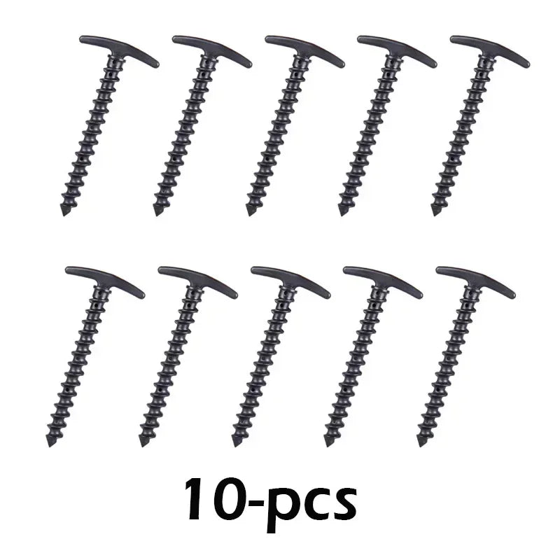 Camping tent screw stakes – set of 5 or 10 pegs