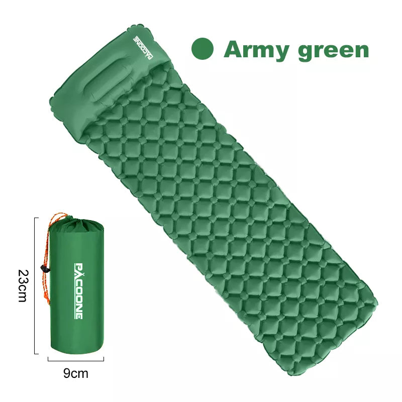 Inflatable Camping Sleeping Pad with Pillow – Compact Ultralight 1.2 lb