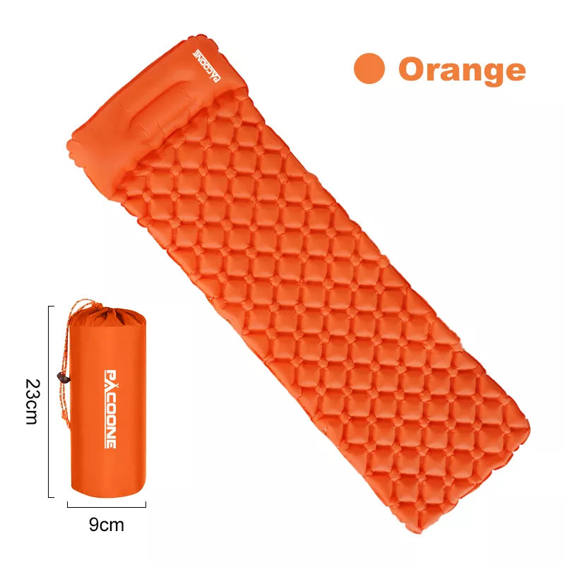 Inflatable Camping Sleeping Pad with Pillow – Compact Ultralight 1.2 lb
