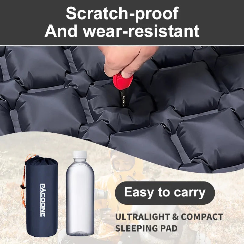 Inflatable Camping Sleeping Pad with Pillow – Compact Ultralight 1.2 lb