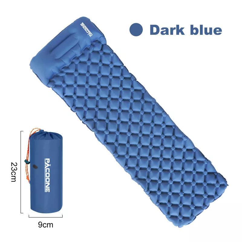 Inflatable Camping Sleeping Pad with Pillow – Compact Ultralight 1.2 lb
