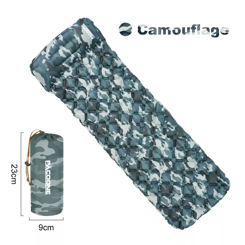 Inflatable Camping Sleeping Pad with Pillow – Compact Ultralight 1.2 lb