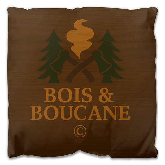Bois & Boucane weather-resistant outdoor cushion featuring a cabin-inspired design for patio use