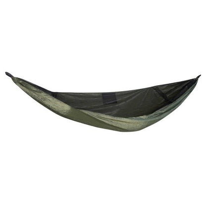 Grey Erebus camping hammock with mosquito net for outdoor adventures and insect protection