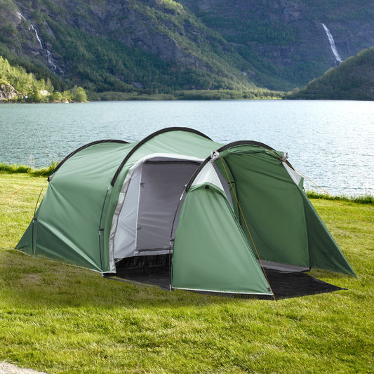 Taupe Shadow 2-room outdoor tent perfect for camping trips and outdoor activities