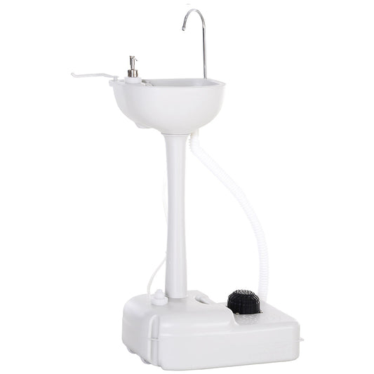 Portable camping sink with dispenser for easy outdoor washing and food preparation